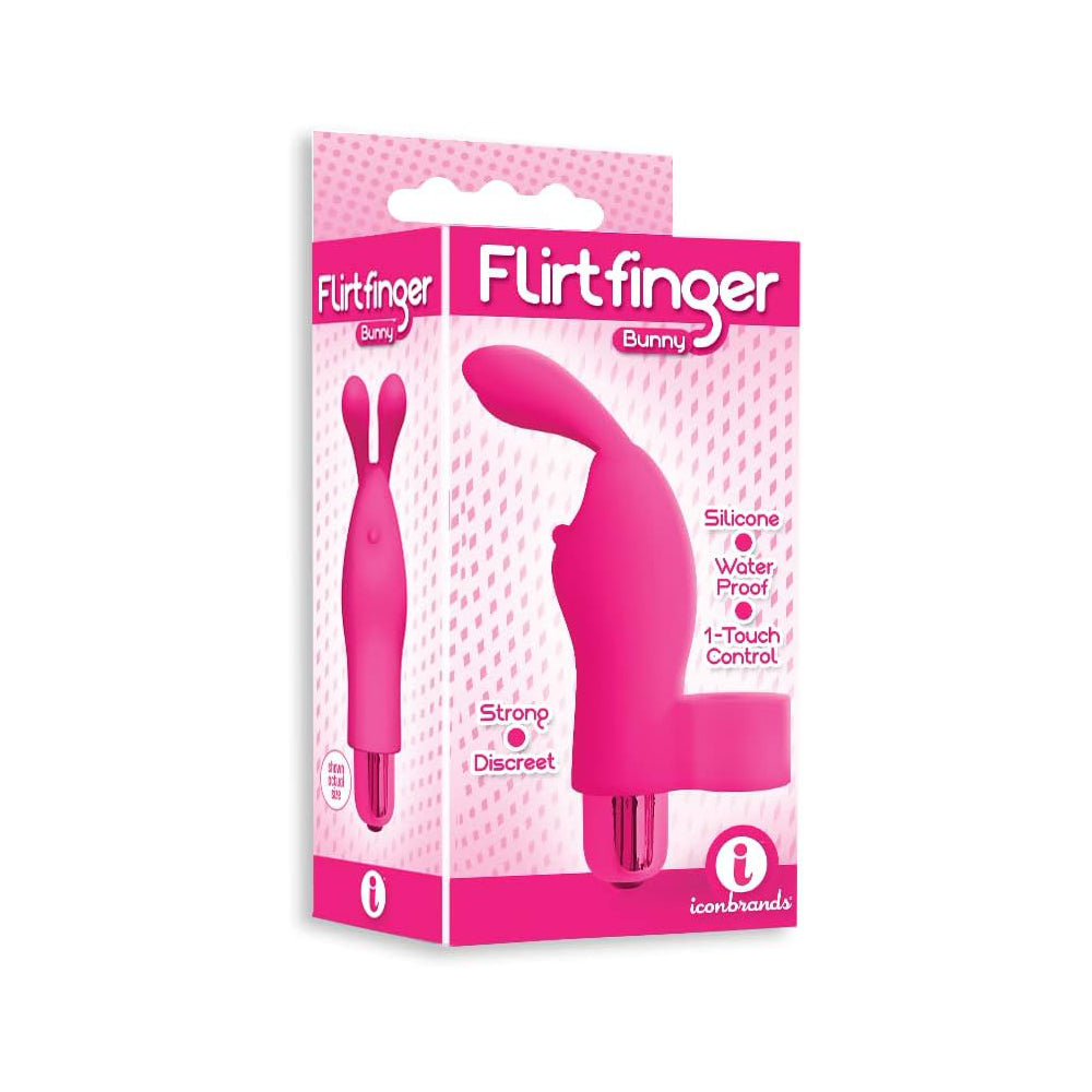 The 9's Flirt Finger Bunny Finger Vibrator Pink | 847841026680 | Available at EroticWarehouse.com