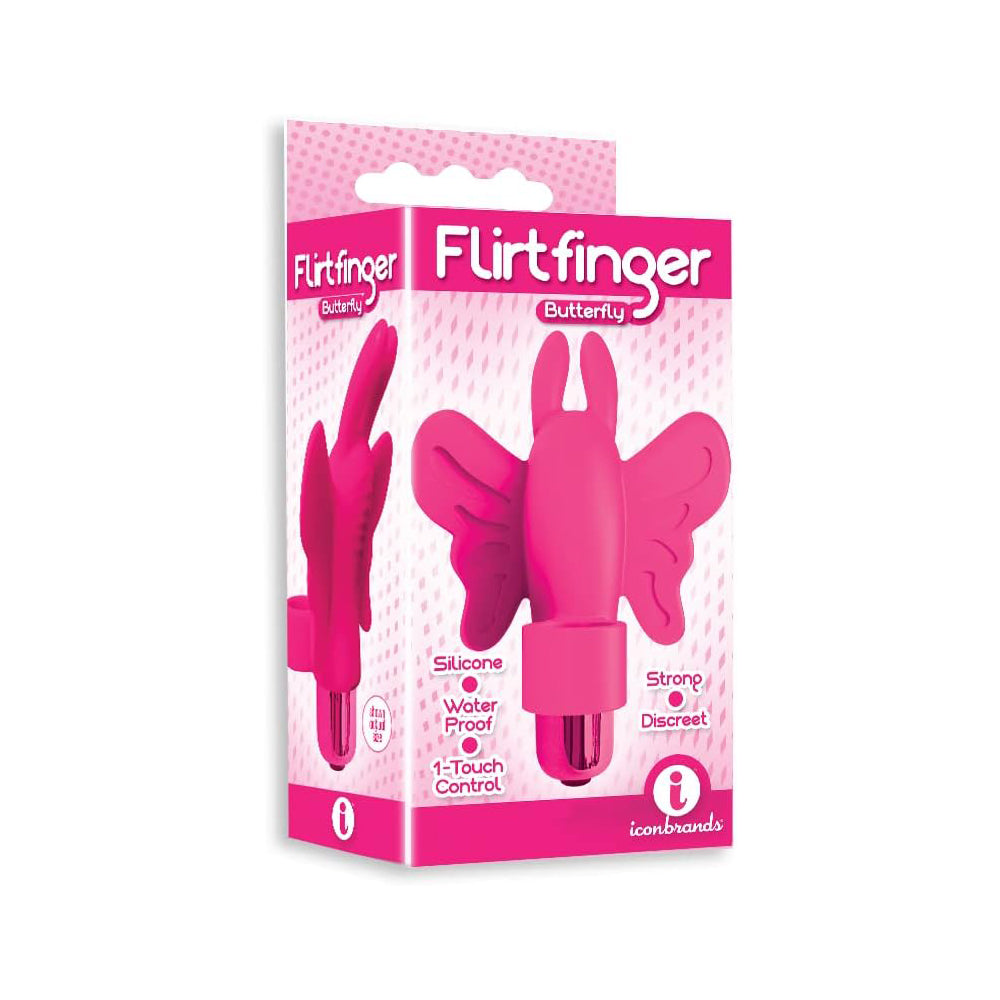 The 9's Flirt Finger Butterfly Finger Vibrator Pink | 847841026703 | Available at EroticWarehouse.com
