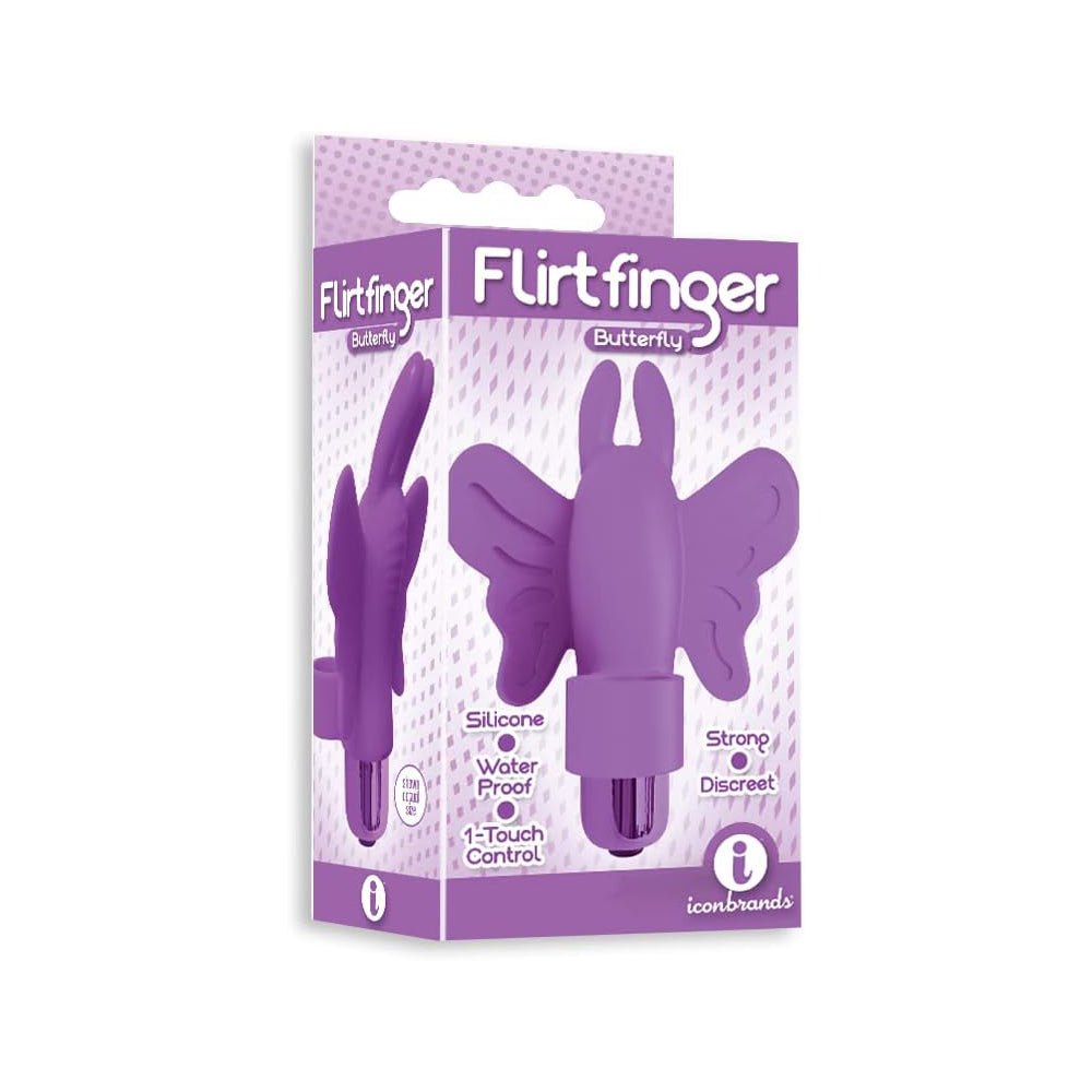 The 9's Flirt Finger Butterfly Finger Vibrator Purple | 847841026710 | Available at EroticWarehouse.com