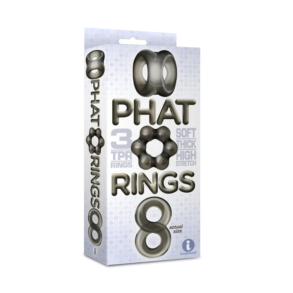 The 9's Phat Rings Smoke 1 Chunky Cock Rings | 847841026727 | Available at EroticWarehouse.com