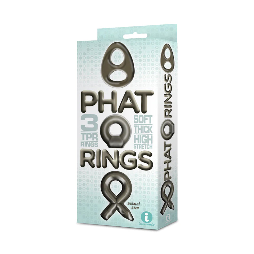 The 9's Phat Rings Smoke 2 Chunky Cock Rings | 847841026734 | Available at EroticWarehouse.com
