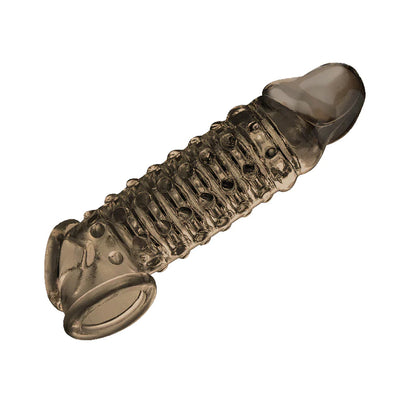 The 9's Toppers Open Ended Ribbed And Nubbed Penis Extender Smoke | 847841026741 | Available at EroticWarehouse.com