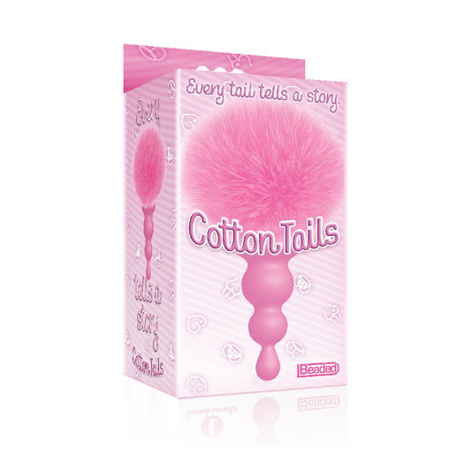 The 9's Cottontails Silicone Bunny Tail Butt Plug Beaded Pink | 847841026888 | Available at EroticWarehouse.com