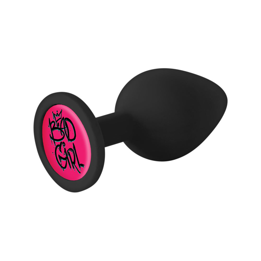 The 9's Booty Calls Silicone Butt Plug Black Bad Girl | 847841026918 | Available at EroticWarehouse.com