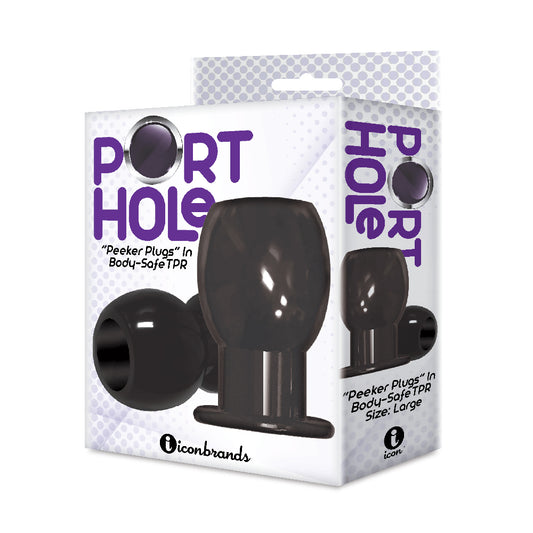 The 9's Port Hole Hollow Butt Plug Black | 847841026970 | Available at EroticWarehouse.com
