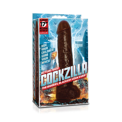 Cockzilla 16.5" Realistic Cock Black | 847841030601 | Available at EroticWarehouse.com