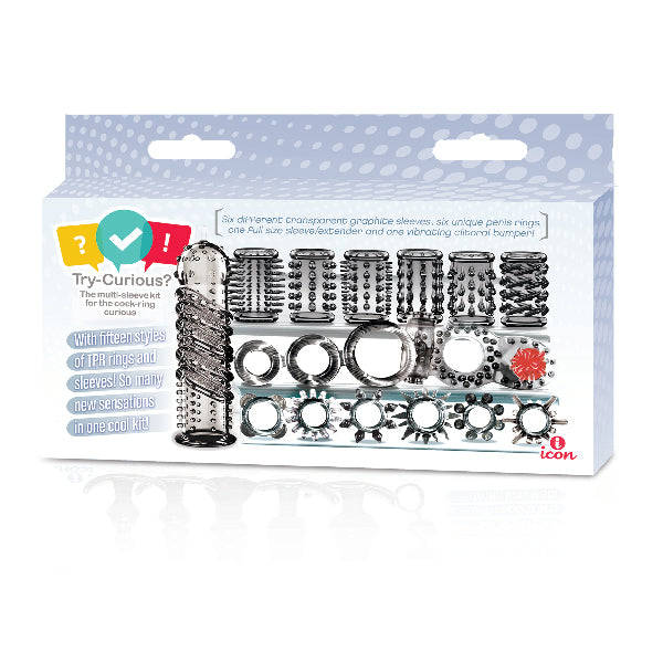 Try-Curious Cock Ring & Sleeve Set | 847841080149 | Available at EroticWarehouse.com