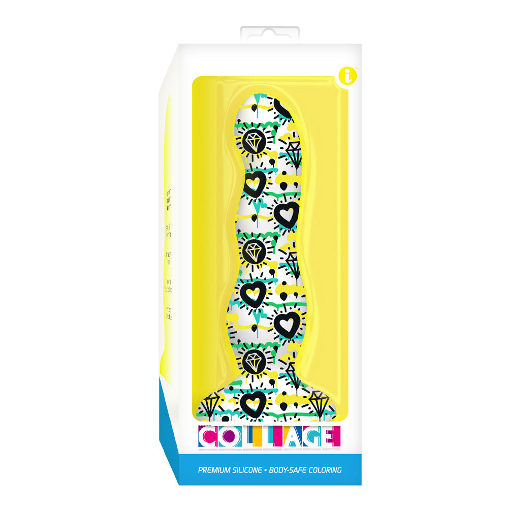 Diamonds And Hearts Curvy Silicone Dildo | 847841090018 | Available at EroticWarehouse.com