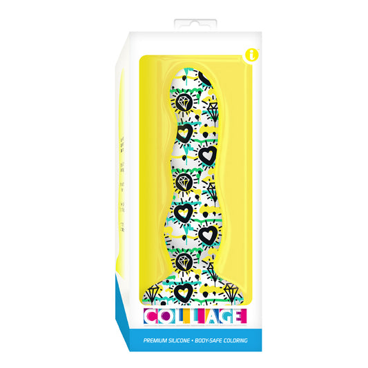 Diamonds And Hearts Curvy Silicone Dildo | 847841090018 | Available at EroticWarehouse.com