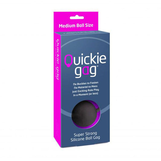 Quickie Ball Gag Medium Black | 847878002459 | Available at EroticWarehouse.com