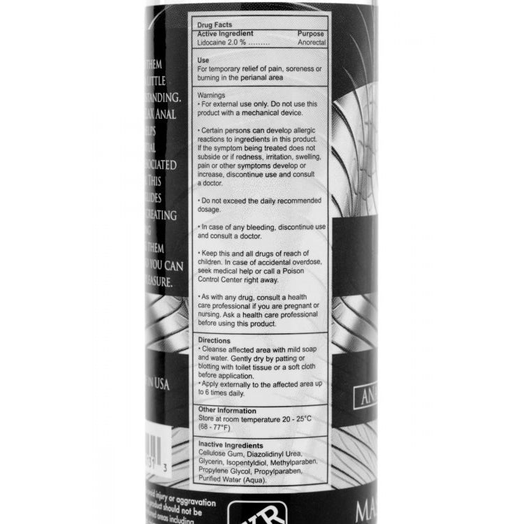 Master Series Ass Relax Desensitizing Lubricant 4.25 Oz. | 848518001313 | Available at EroticWarehouse.com