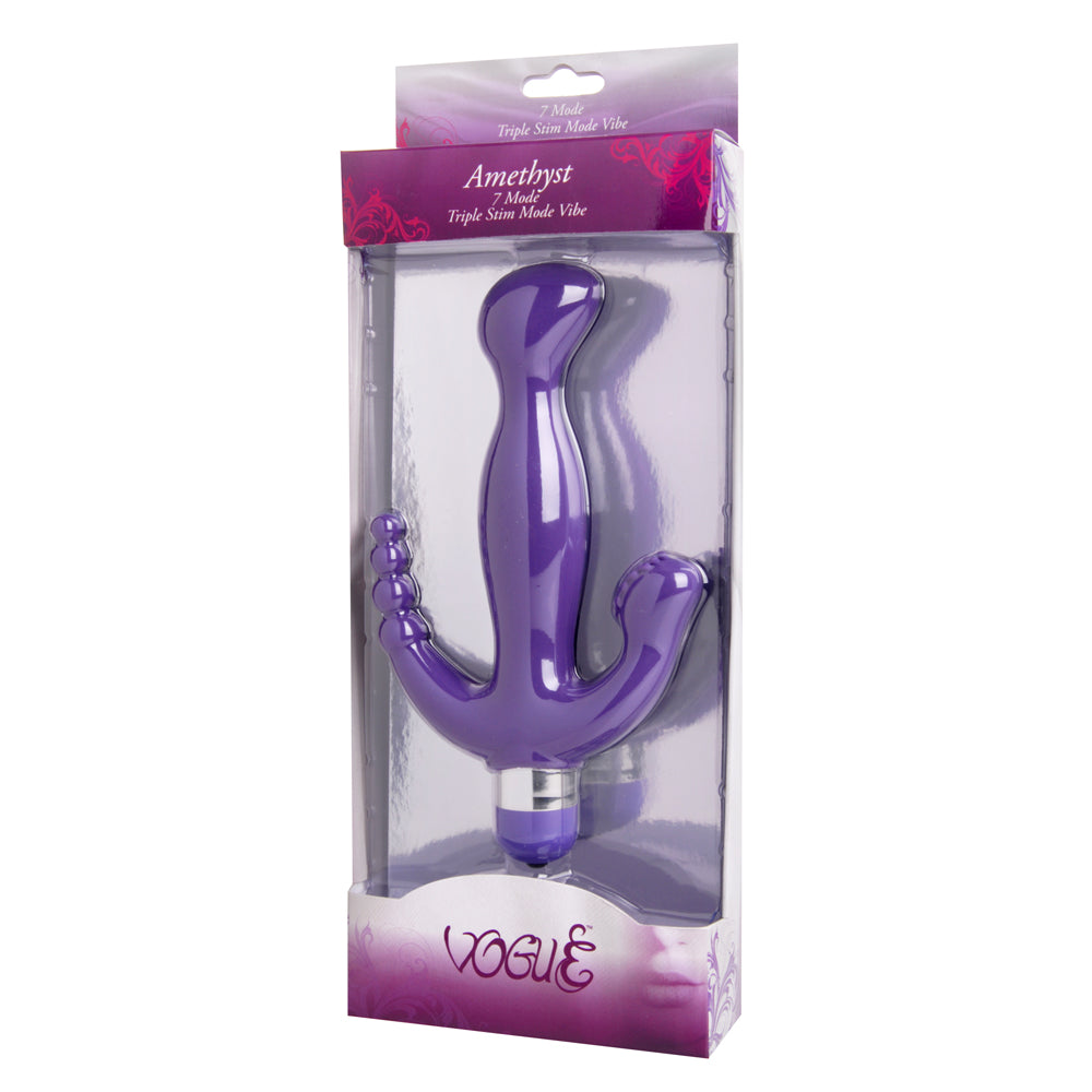 Vogue Amethyst 7 Mode Triple Stimulation Vibe | 848518010315 | Available at EroticWarehouse.com
