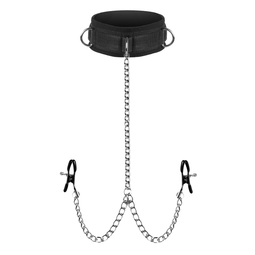 Master Series Submission Collar And Nipple Clamp Union | 848518012968 | Available at EroticWarehouse.com