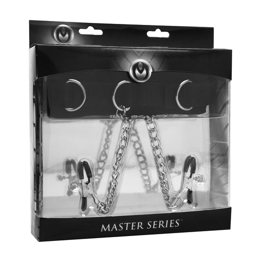 Master Series Submission Collar And Nipple Clamp Union | 848518012968 | Available at EroticWarehouse.com