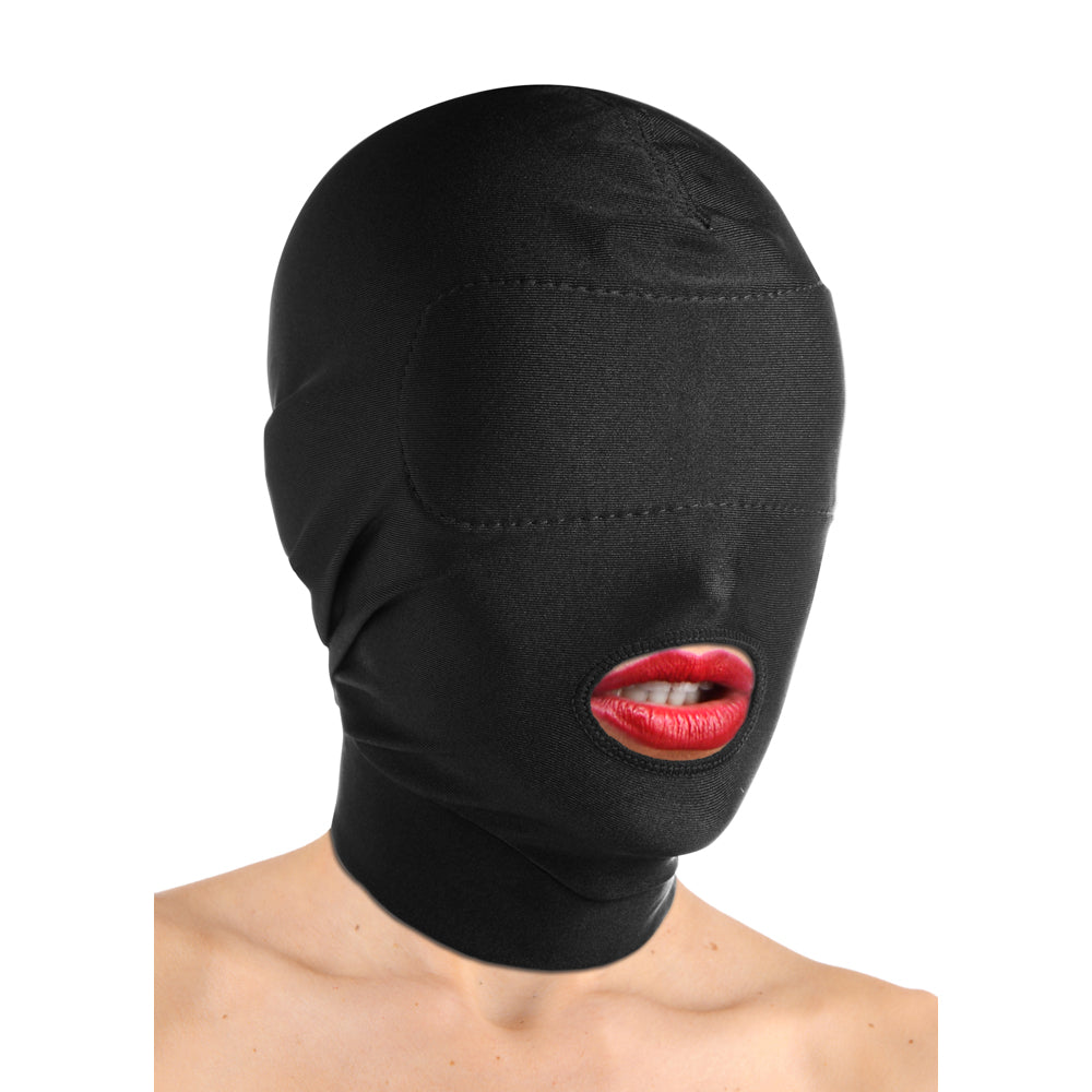 Master Series Disguise Open Mouth Hood With Padded Blindfold | 848518016768 | Available at EroticWarehouse.com
