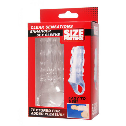 Size Matters Clear Sensations Enhancer Sex Sleeve | 848518017963 | Available at EroticWarehouse.com