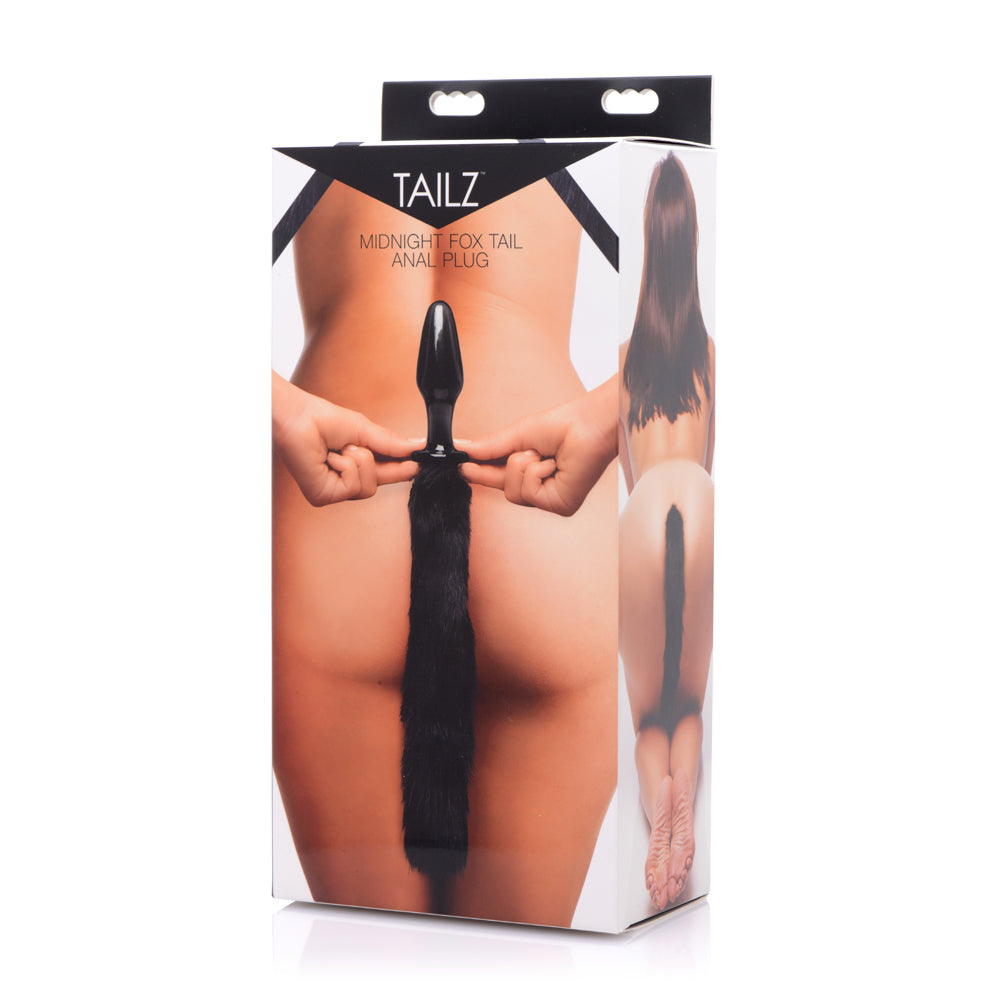 Tailz Midnight Fox Glass Butt Plug With Tail | 848518018892 | Available at EroticWarehouse.com