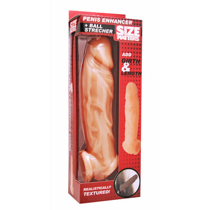 Size Matters Realistic Flesh Penis Enhancer And Ball Stretcher | 848518019387 | Available at EroticWarehouse.com