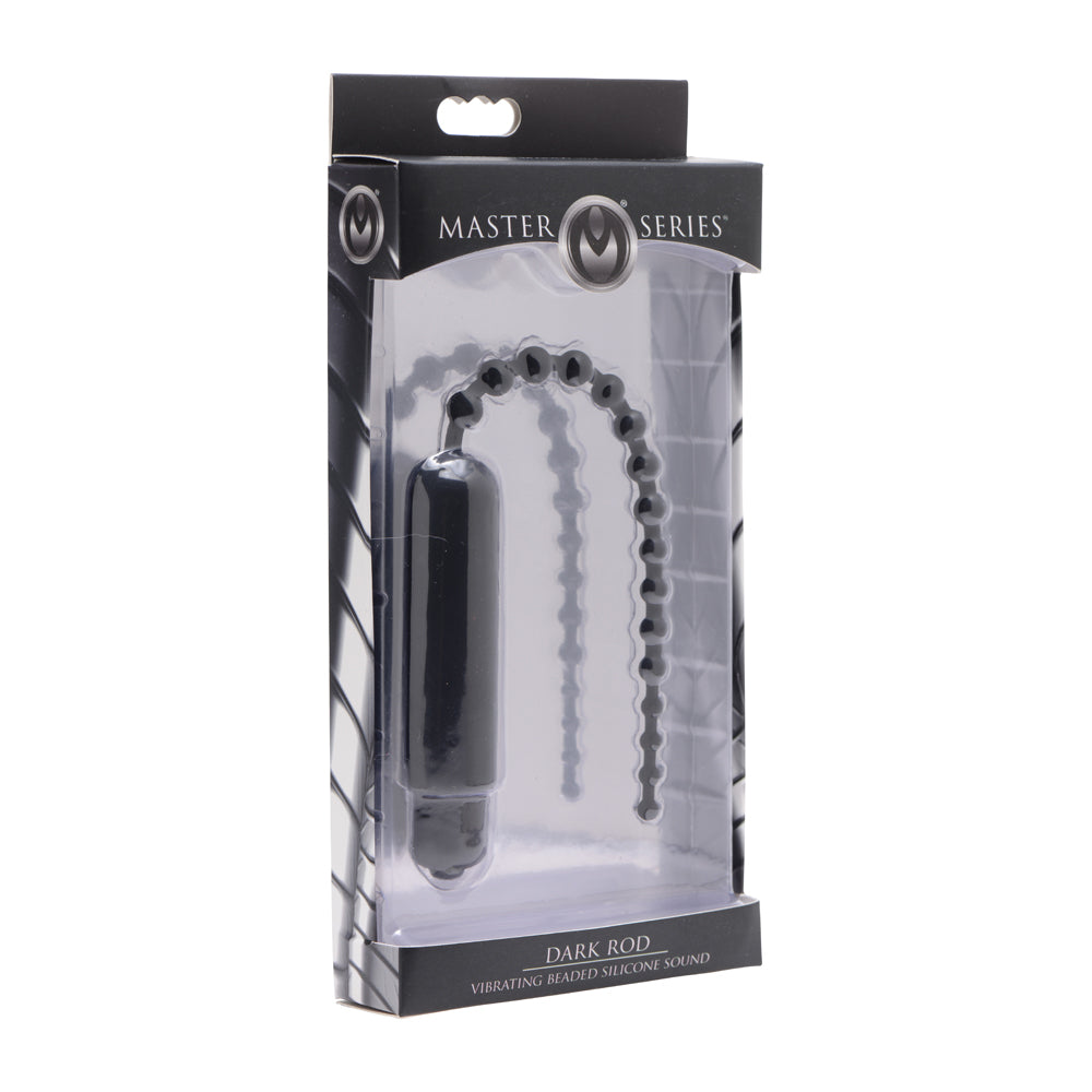 Master Series Dark Rod Vibrating Beaded Silicone Sound | 848518022455 | Available at EroticWarehouse.com