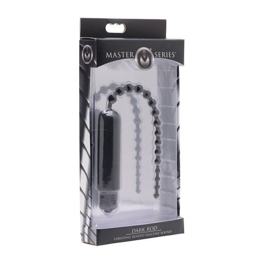 Master Series Dark Rod Vibrating Beaded Silicone Sound | 848518022455 | Available at EroticWarehouse.com