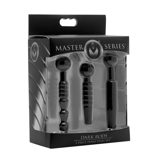 Master Series Dark Rods 3 Piece Silicone Penis Plug Set | 848518023599 | Available at EroticWarehouse.com