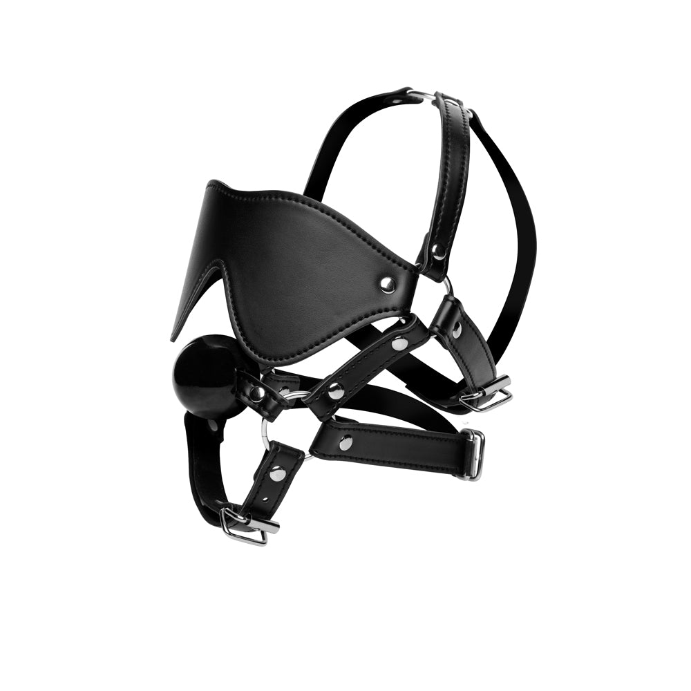 Strict Eye Mask Harness With Ball Gag | 848518024121 | Available at EroticWarehouse.com