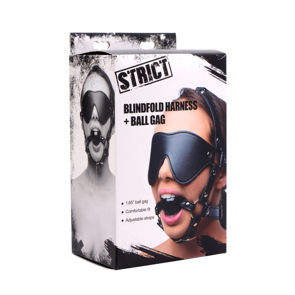 Strict Eye Mask Harness With Ball Gag | 848518024121 | Available at EroticWarehouse.com