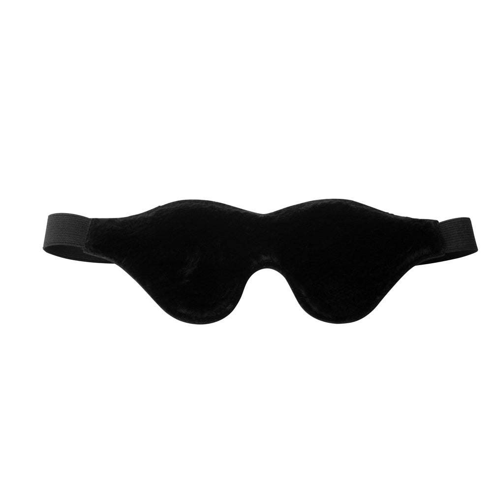 Strict Black Fleece Lined Blindfold | 848518024275 | Available at EroticWarehouse.com