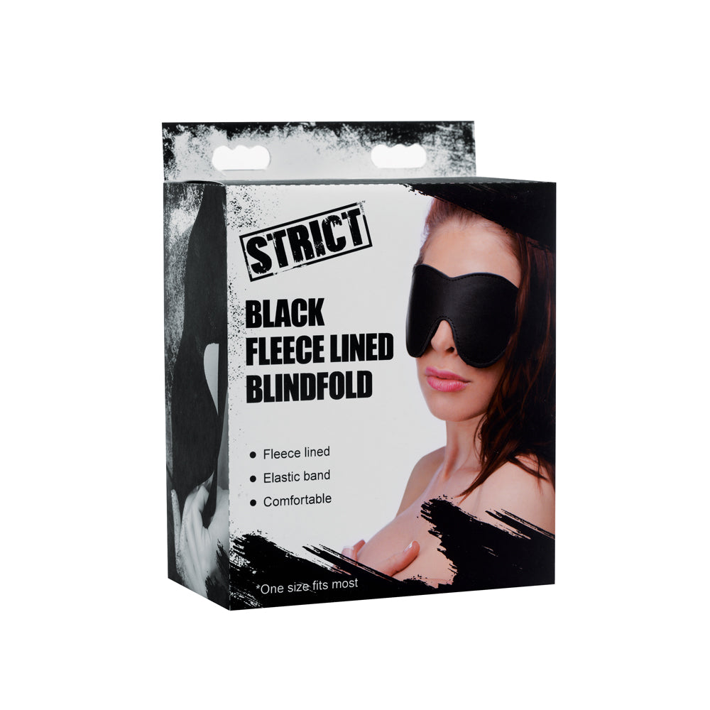 Strict Black Fleece Lined Blindfold | 848518024275 | Available at EroticWarehouse.com