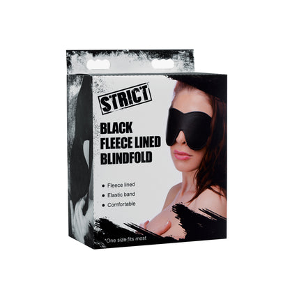 Strict Black Fleece Lined Blindfold | 848518024275 | Available at EroticWarehouse.com