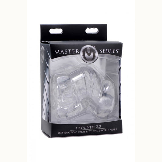 Master Series Detained 2.0 Restrictive Chastity Cage W/ Nubs | 848518024459 | Available at EroticWarehouse.com