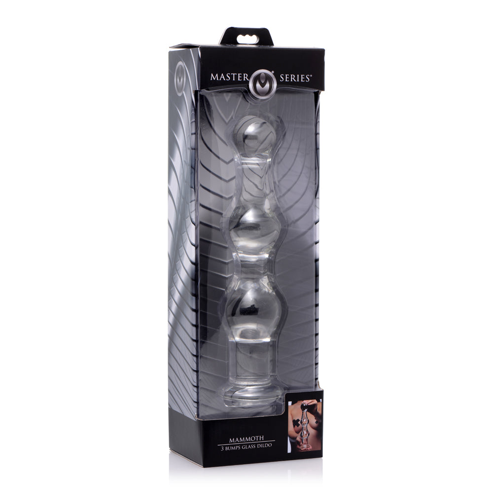 Master Series Mammoth 3 Bumps Glass Dildo | 848518025616 | Available at EroticWarehouse.com