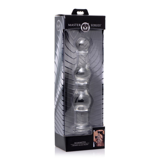 Master Series Mammoth 3 Bumps Glass Dildo | 848518025616 | Available at EroticWarehouse.com
