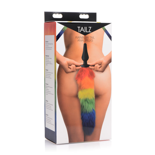 Tailz Rainbow Tail Silicone Butt Plug | 848518026002 | Available at EroticWarehouse.com