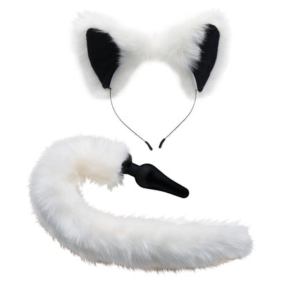 Tailz White Fox Tail And Ears Set | 848518029492 | Available at EroticWarehouse.com