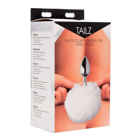 Tailz White Fluffy Bunny Tail Anal Plug | 848518029690 | Available at EroticWarehouse.com
