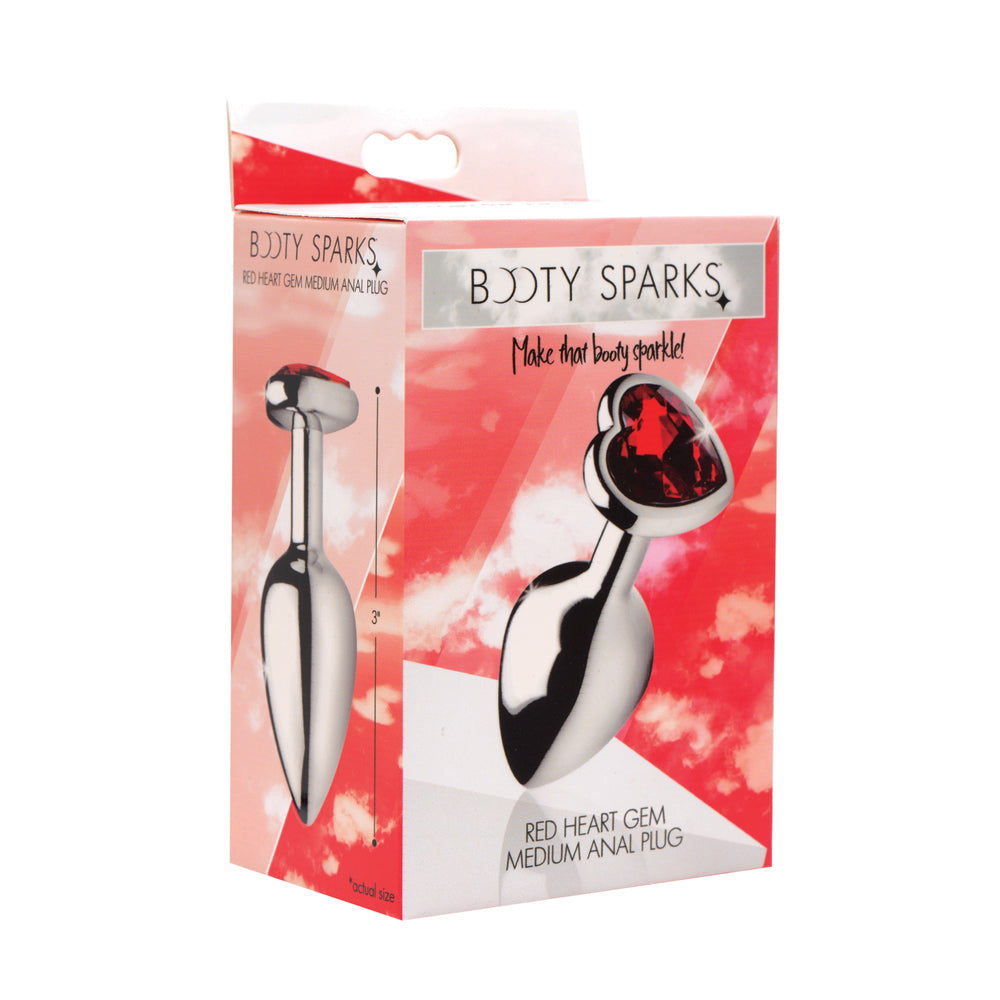 Booty Sparks Red Heart Gem - Medium Anal Plug | 848518029898 | Available at EroticWarehouse.com