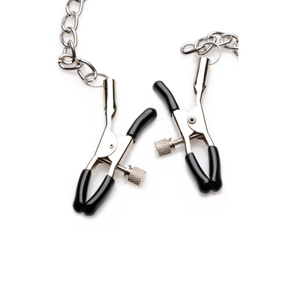 Strict Black Silicone Bit Gag With Nipple Clamps | 848518030108 | Available at EroticWarehouse.com