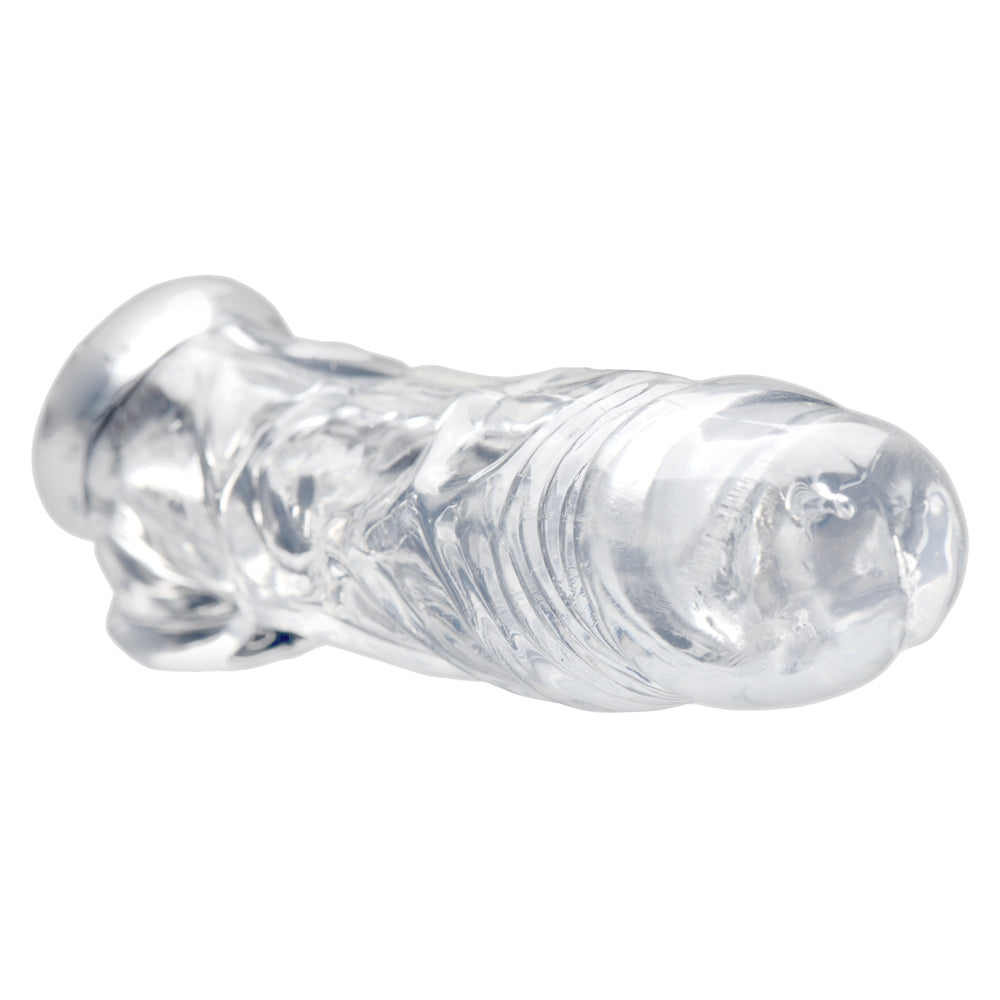 Size Matters Realistic Clear Penis Enhancer + Ball Stretcher | 848518030511 | Available at EroticWarehouse.com
