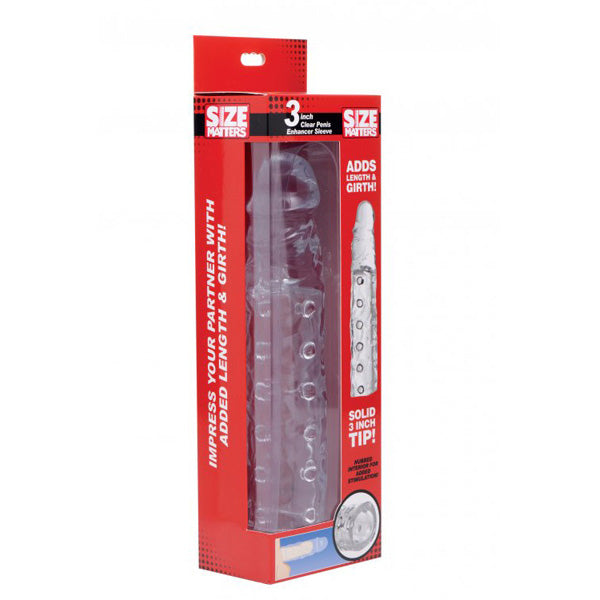 Size Matters 3" Clear Penis Sleeve Enhancer | 848518031372 | Available at EroticWarehouse.com