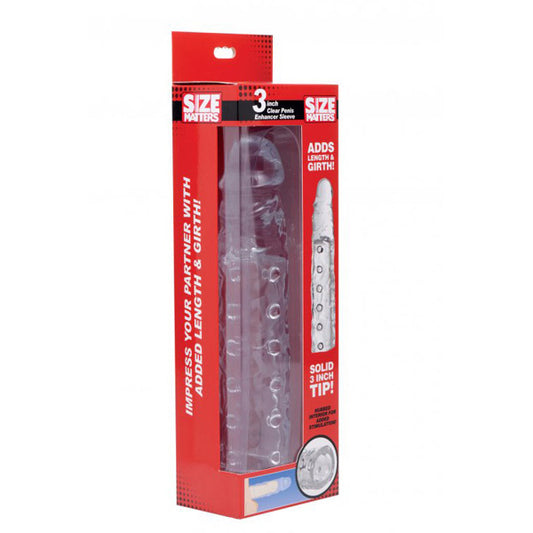 Size Matters 3" Clear Penis Sleeve Enhancer | 848518031372 | Available at EroticWarehouse.com