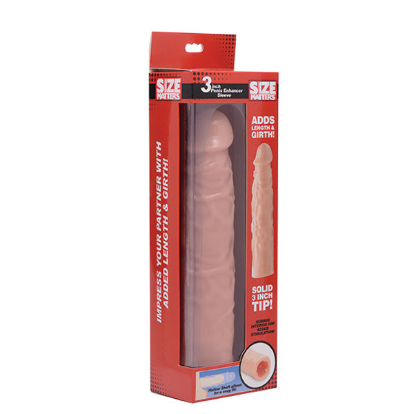 Size Matters 3" Flesh Penis Enhancer Sleeve | 848518031389 | Available at EroticWarehouse.com