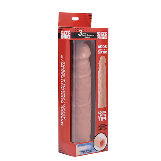 Size Matters 3" Flesh Penis Enhancer Sleeve | 848518031389 | Available at EroticWarehouse.com