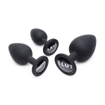 Master Series Dirty Words Silcone Anal Plug Set | 848518032218 | Available at EroticWarehouse.com