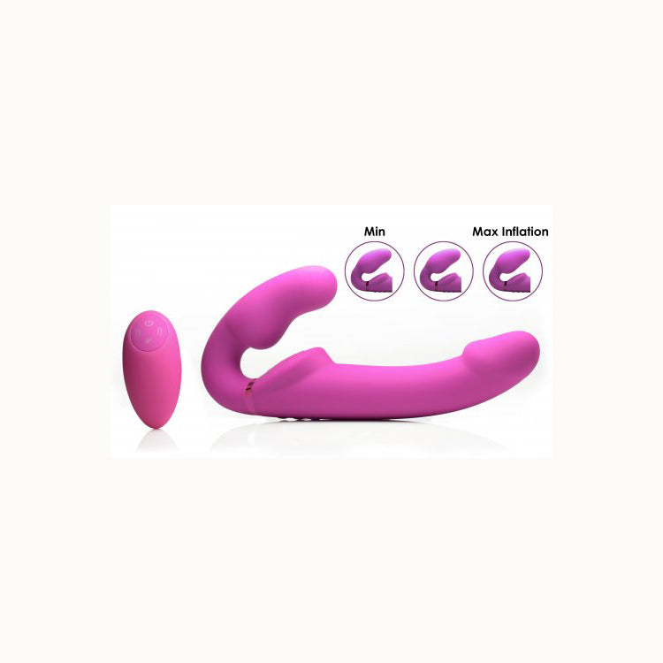 Strap U 10X Evoke Ergo Fit Inflatable & Vibrating Silicone Strapless Strap-On | 848518032300 | Available at EroticWarehouse.com