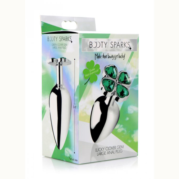 Booty Sparks Lucky Clover Gem Anal Plug Large | 848518033734 | Available at EroticWarehouse.com