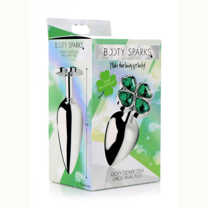 Booty Sparks Lucky Clover Gem Anal Plug Large | 848518033734 | Available at EroticWarehouse.com