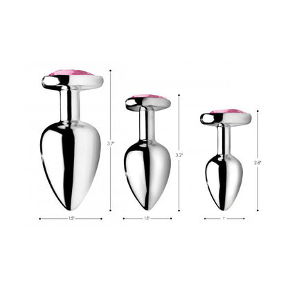 Booty Sparks Pink Heart Gem Anal Plug Set | 848518033796 | Available at EroticWarehouse.com