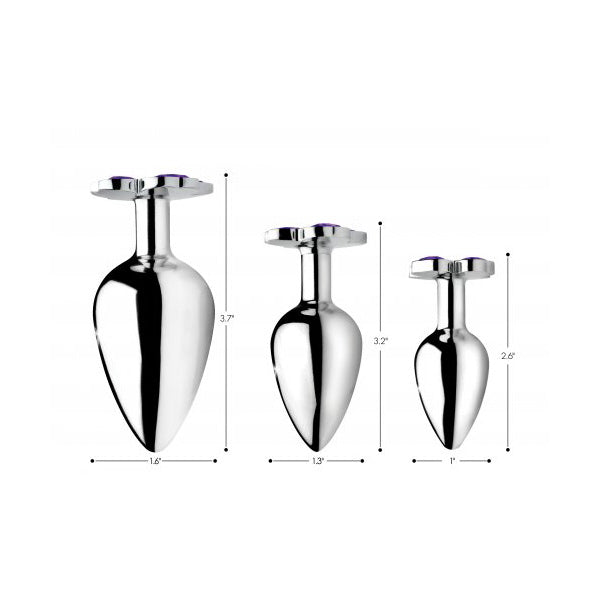 Booty Sparks Violet Flower Gem Anal Plug Set | 848518033932 | Available at EroticWarehouse.com