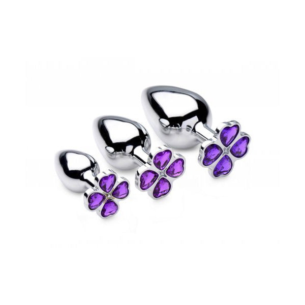 Booty Sparks Violet Flower Gem Anal Plug Set | 848518033932 | Available at EroticWarehouse.com